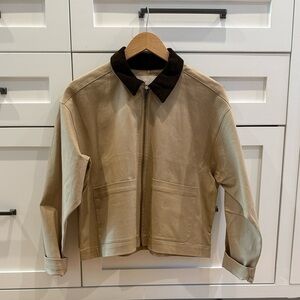Lucky Brand Women’s Tan Jacket with Brown Collar